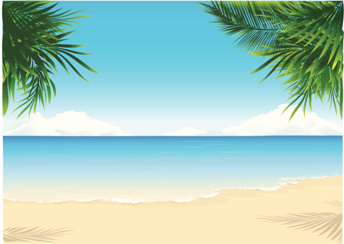 Vector illustration of a paradise beach.
