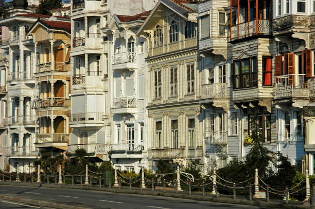 Old buildings on the Bosphorus shore in Sariyer