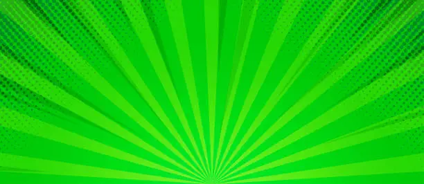 Vector illustration of Green sunburst texture. Abstract background. Vector illustration.