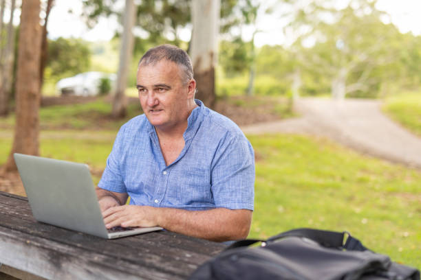 istock Entrepreneur Working on a Laptop Outdoors 1370601100