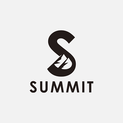 Creative Letter S for summit mountain logo icon vector template on white background