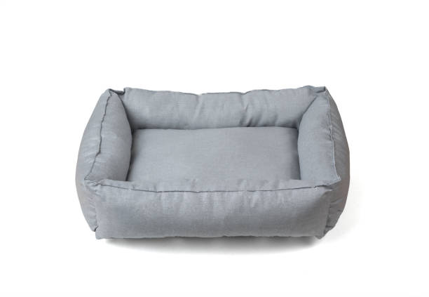 istock Soft grey pet bed isolated on a white background. 1370607242