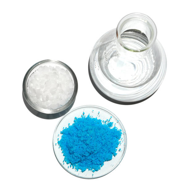 istock Cosmetic chemicals ingredient on laboratory table. Copper(II) sulfate, Microcrystalline wax, alcohol. Chemical ingredient for Cosmetics and Toiletries product. 1370610277