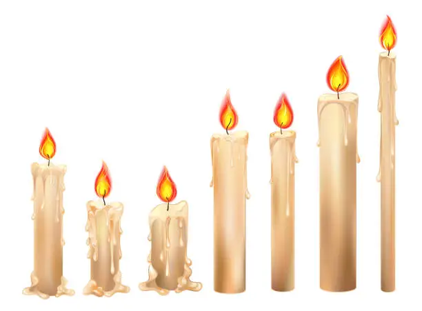 Vector illustration of Wax candles
