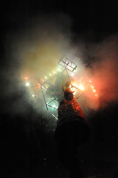 istock Fireworks in traditional mexican party, torito traditional pyrotechnics 1370617032
