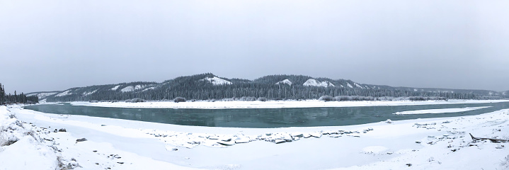 The Copper River, home to the famous Copper River Salmon, has a moment of rest during the winter season.