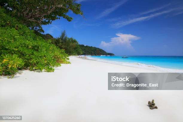 Tropical White Sand Beach And Turquoise Clear Water Of Andaman Sea In Koh Tachai Phang Nga Province Thailand Stock Photo - Download Image Now