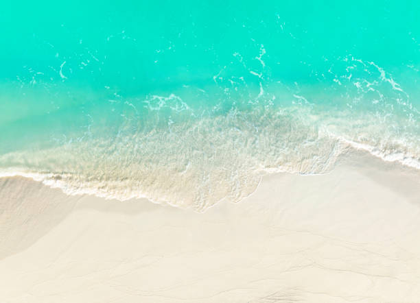 istock Top view of background summer beach wave water seashore sand beach -Summer pattern image 1370627140