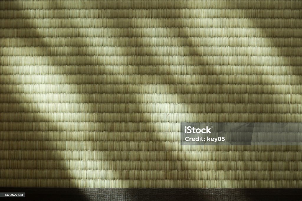 Tatami mats in a Japanese-style room in Japan Tatami Mat Stock Photo