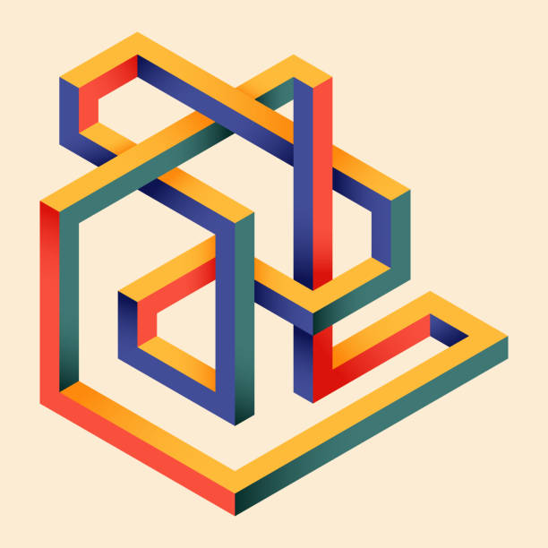 istock Isometric geometric shape abstract background modern vintage retro art style 1370633326