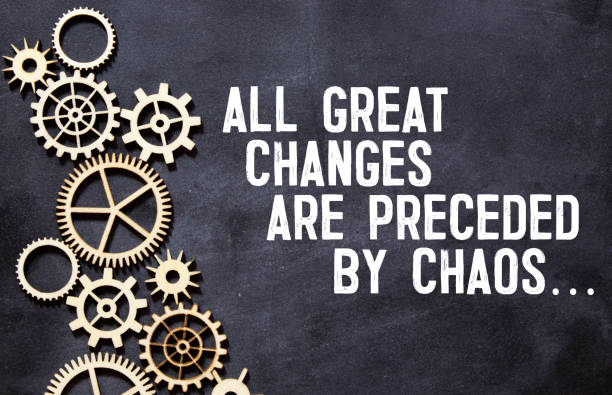 istock text All great changes are preceded by chaos, business concept 1370633542