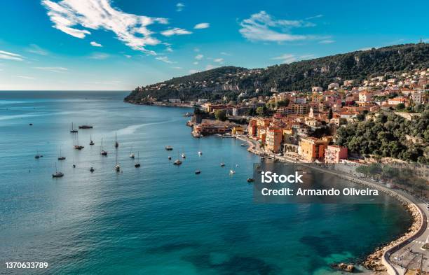 View Of Villefranche Sur Mer On Cote D Azur French Riviera In France Stock Photo - Download Image Now