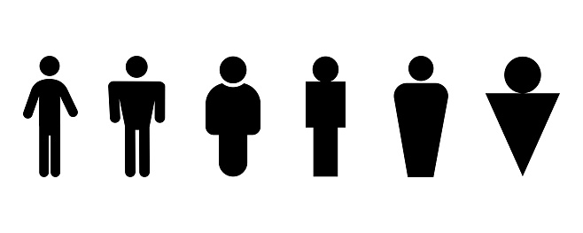 Icon with silhouettes signs different people. Silhouette illustration. Vector concept. Vector illustration. stock image. EPS 10.