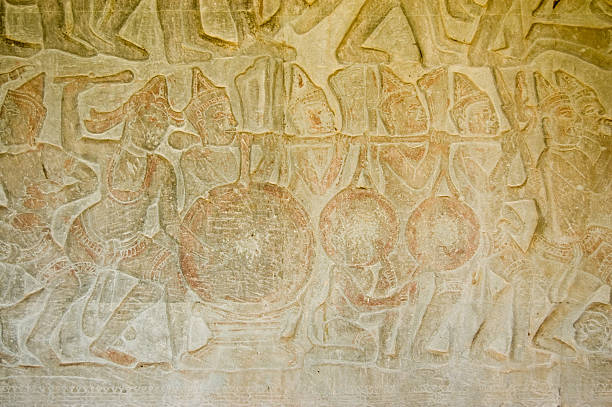 istock Ancient Khmer carving of gongs 137063533