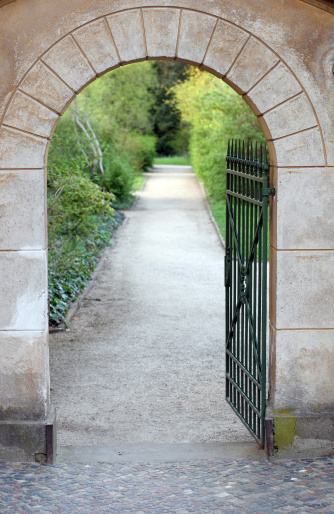 Open gate with footpath.