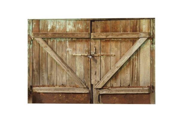 istock old wooden gate isolated on white background 1370639314