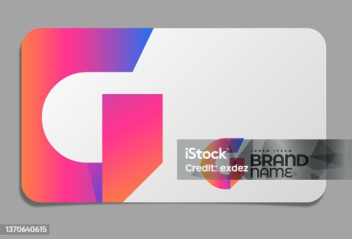istock G letter Logo branding on Business card 1370640615