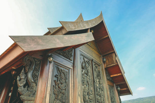 Wat Somdet Phu Ruea Ming Mueang (Temple). The temple is built with fine wood timber. The church is made of teak and locate on mountain and best viewpoint at Phu ruea, Loei, Thailand.