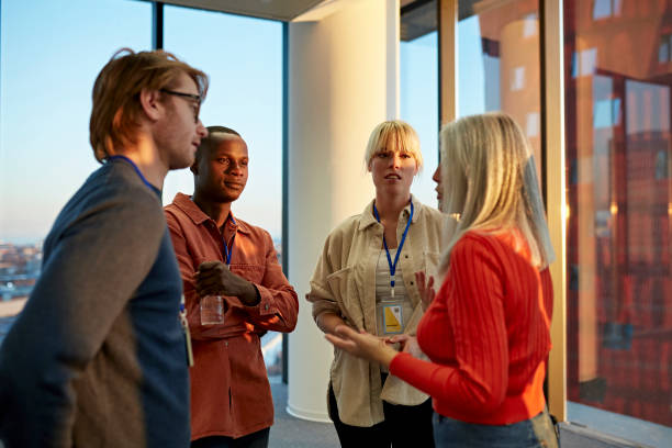 istock Diverse business group conversing in late afternoon light 1370642448