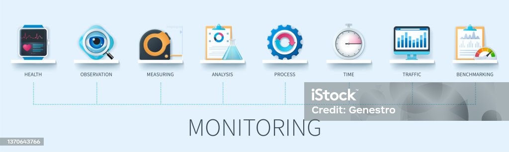 Monitoring Vector Infographic In 3d Style Stock Illustration - Download ...