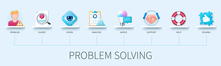 Problem Solving Infographic In 3d Style Stock Illustration - Download ...