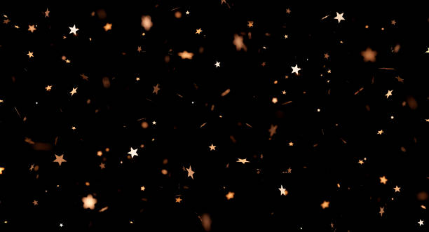 background 3d confetti glitter golden festive concept