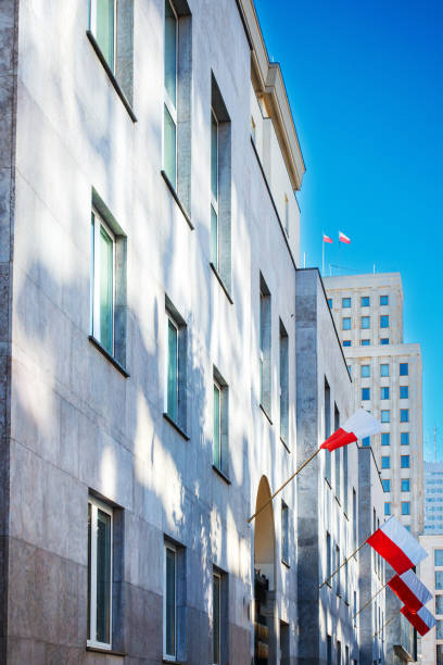 istock Polish flag in Warsaw, Poland 1370646555