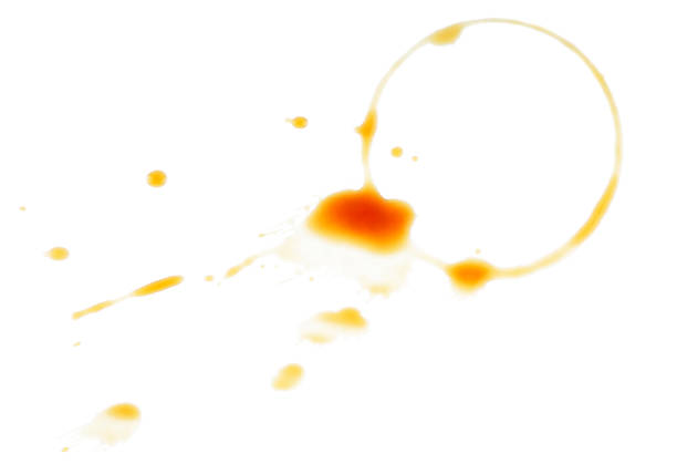 istock Coffee cup ring or coffee stain isolated on a white background, top view. 1370652266
