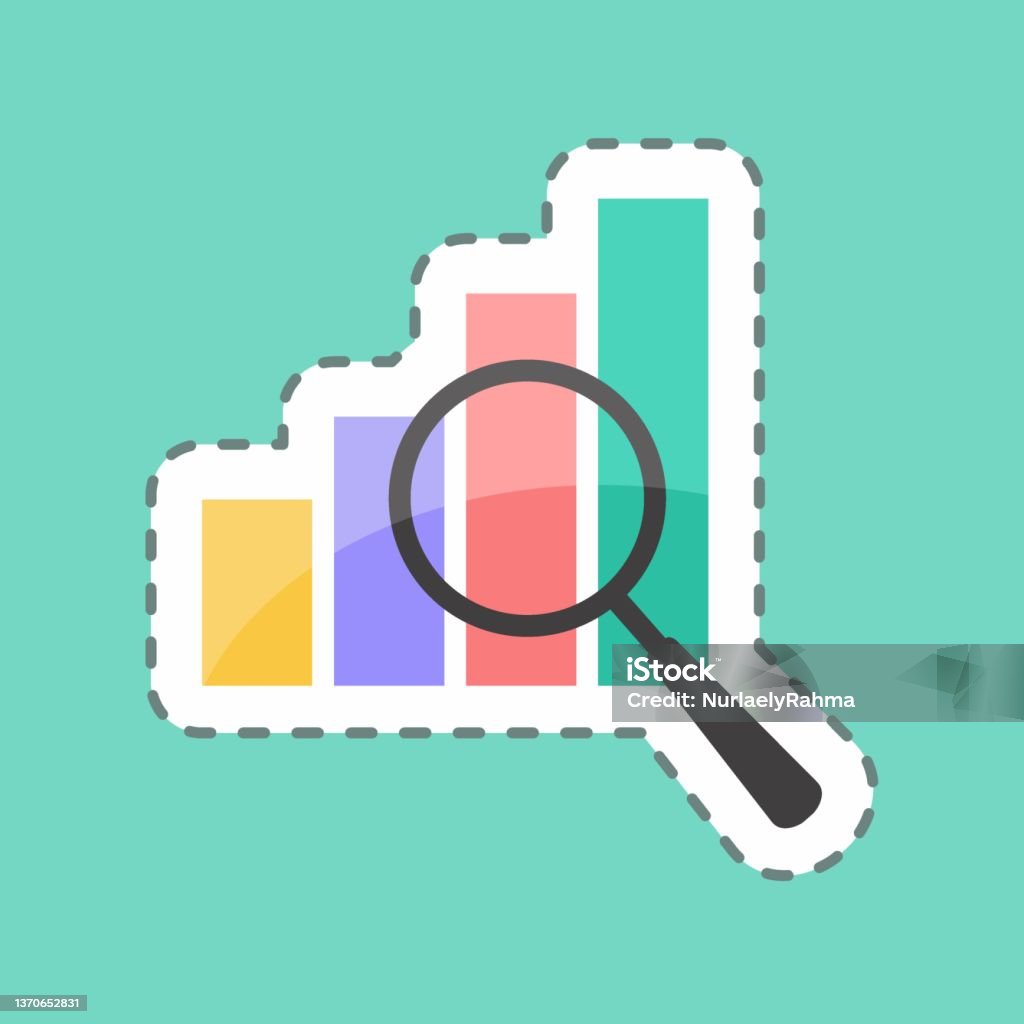 Optimization Sticker Optimization Sticker In Trendy Line Cut Isolated On Blue Background ...