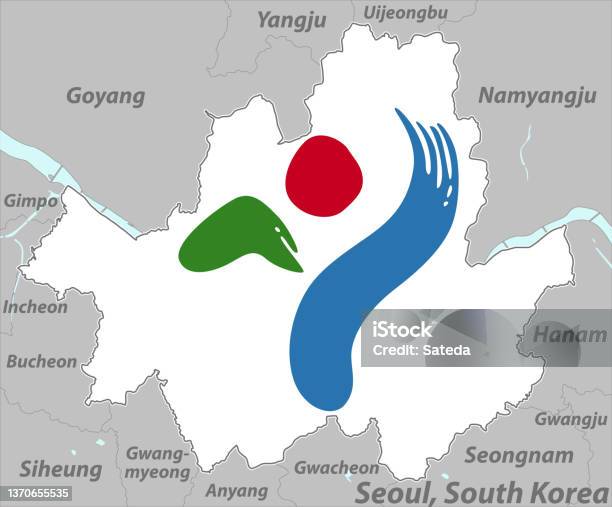 Peta Seoul Korea Selatan Ilustrasi Stok - Unduh Gambar Sekarang - Peta