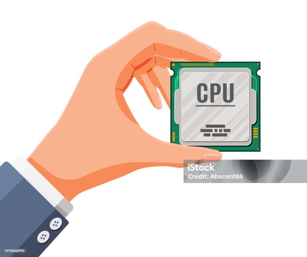 Chip Computer Hand Computer Processor Chip In Hand Stock Illustration - Download Image Now ...