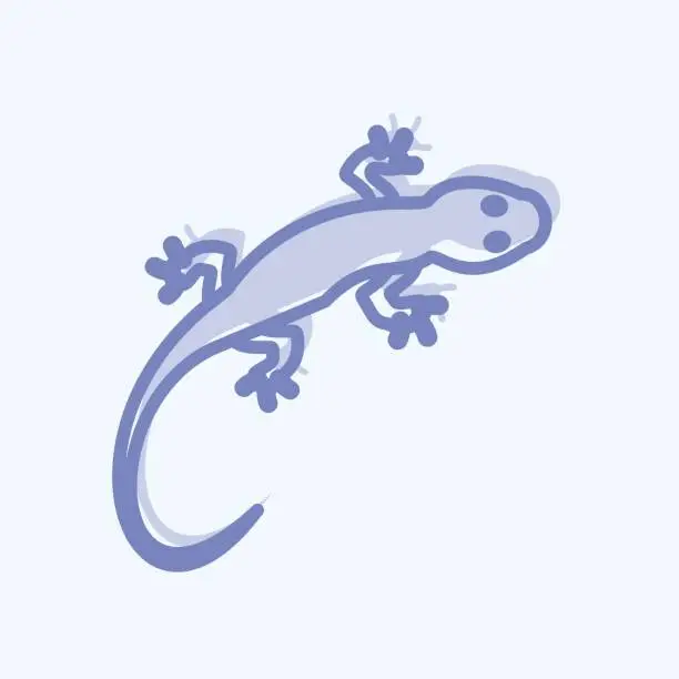 Vector illustration of Pet Lizard Icon in trendy two tone style isolated on soft blue background