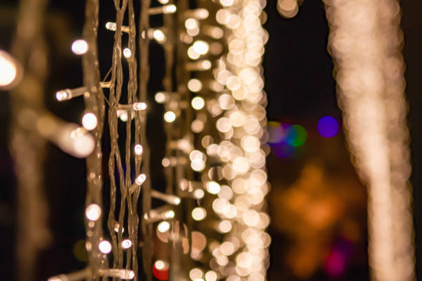 istock Decorative lighting, defocus, LED light band, festival celebration lighting, close-up 1370658619