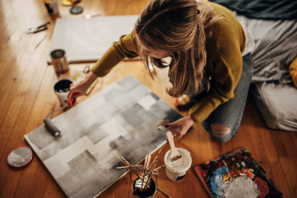 istock Beautiful female artist 1370664194