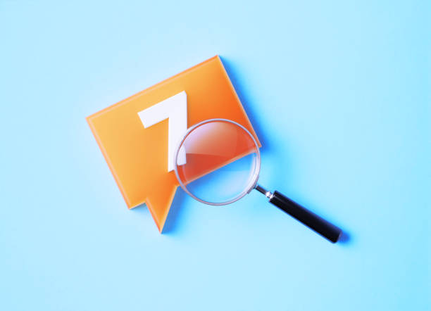 istock Magnifier And Speech Bubble With Number 7 On Blue Background 1370667950