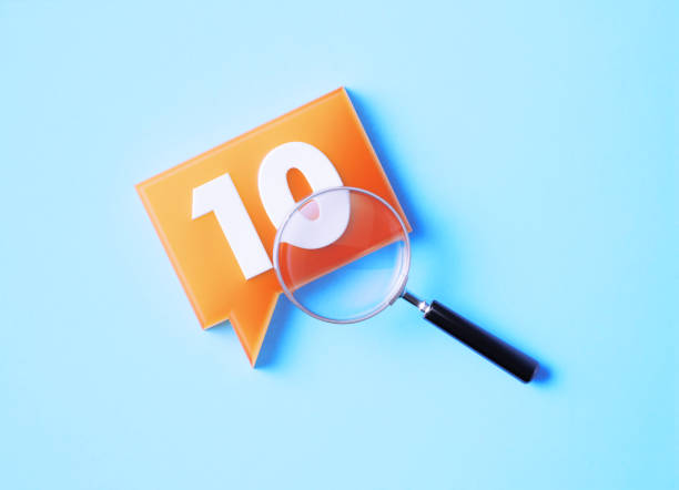 istock Magnifier And Speech Bubble With Number 10 On Blue Background 1370668129