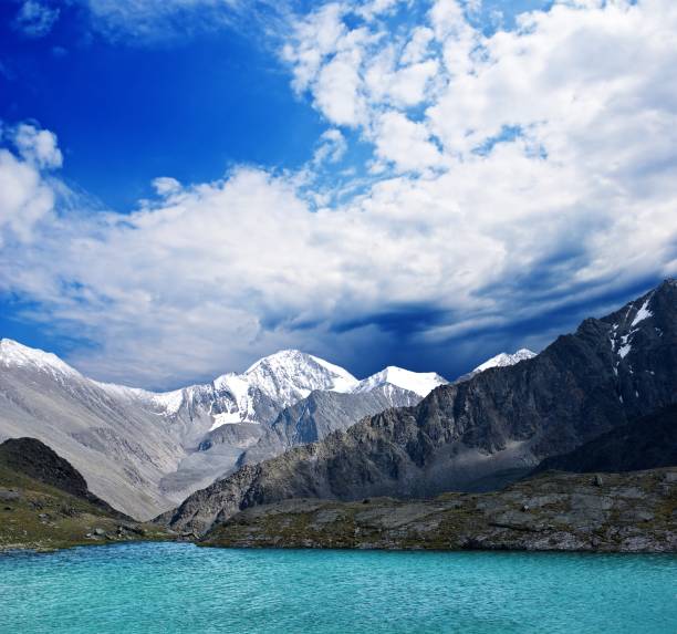 green lake in a asian mountains