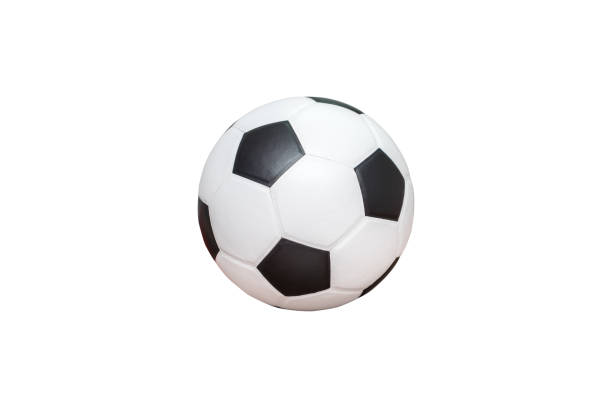 istock Leather soccer ball isolated on white background 1370669525