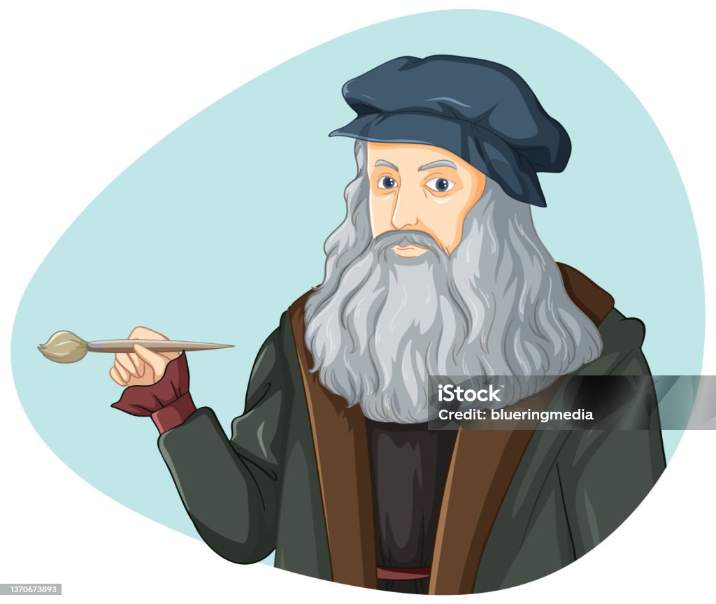 Nhân Vật Hoạt Hình Leonardo Da Vinci Hình minh họa Sẵn có - Tải ...