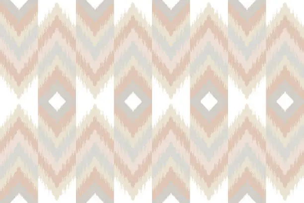 Vector illustration of Ikat fabric pattern with minimal pastel.