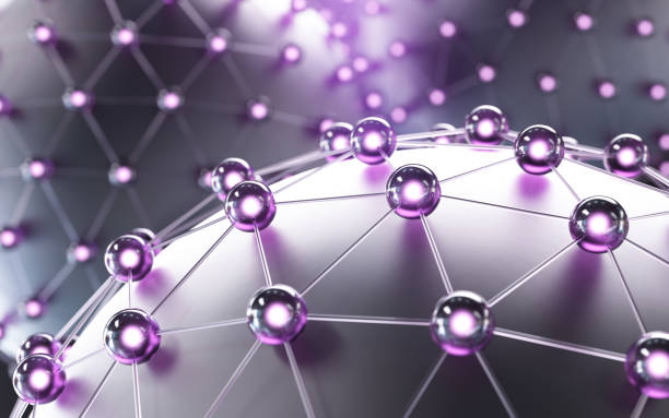 istock Purple glowing dots and lines 1370676022