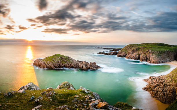 istock Sunset panorama beach sea view in Ireland ocean coast. 1370677049