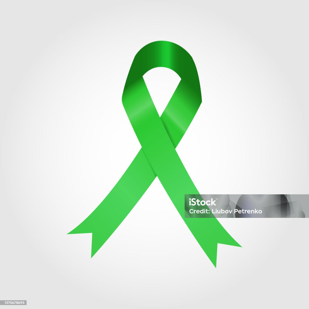 Green Ribbon On White Background As Symbol Adrenal Cancer Stock  Illustration - Download Image Now - iStock