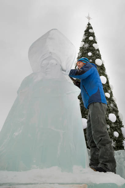 istock Portrait of a sculptor with a chisel in his hands 1370678736