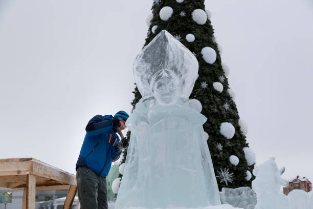 istock Portrait of a sculptor with a chisel in his hands 1370678900