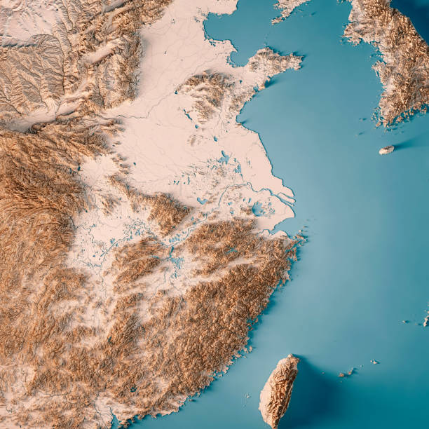 istock East China Region 3D Render Topographic Map Neutral 1370680102