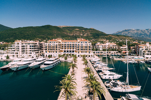 Monaco - April 05, 2019: View of Yacht club of Monaco.