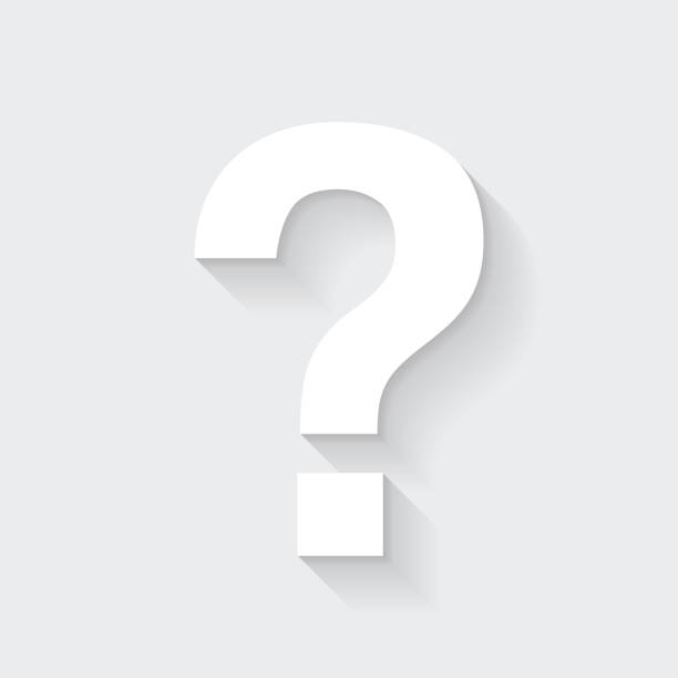 question mark. icon with long shadow on blank background - flat design - questions stock illustrations