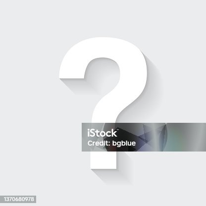 istock Question mark. Icon with long shadow on blank background - Flat Design 1370680978