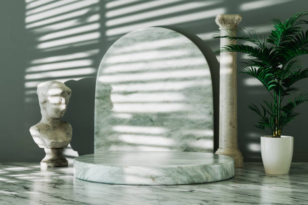 Product mockup pedestal 3d rendering